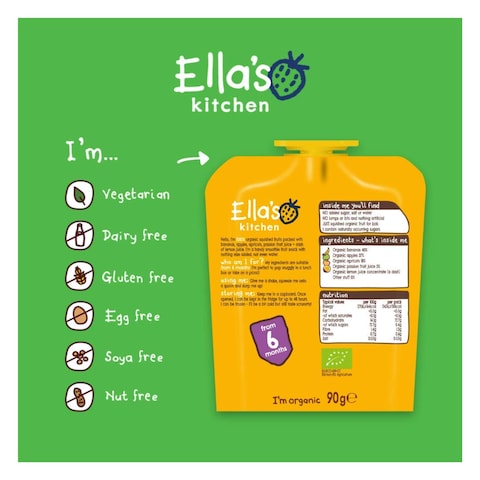 Ellas Kitchen The Yellow One Squished Smoothie Fruit Food Puree 90G