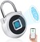 Eseesmart Fingerprint Padlock, Locker Bluetooth, Mobile App, Smart Padlock With Keyless Biometric, Water Resistant, Suitable For Gym, School, Bike, Luggage Bags, And Storage (Silver-P5Bf)