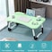 Datazone Foldable Laptop Table, Adjustable Bed Table With Stand For Smartphone, iPad, Cup Slot Suitable For Multiple Uses For Study, Reading And Eating, DZ-TP003, Green