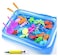 Generic Bath Toys For Kids Fishing Magnetic Toys Floating Fishing Game Inflatable Swimming Pool Bathtub Toy Set Learning Education Toy Playset
