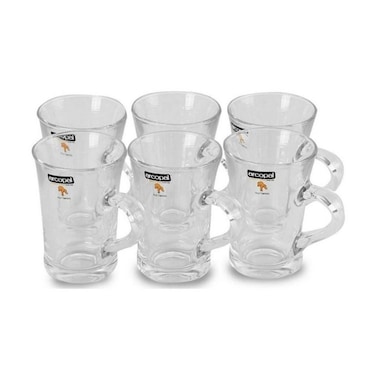 لومينارك طقم فناجين قهوة - 6 قطع - شفاف