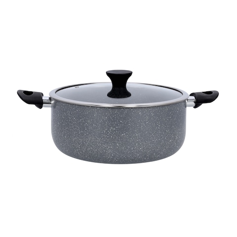 Delcasa 30Cm Granite Coated Casserole/Glass Lid