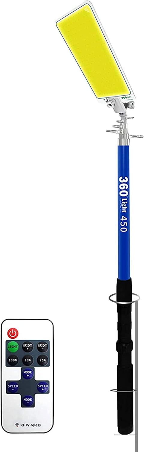 Conpex 360&deg; Light Camping Light 800W, Multifunction Outdoor LED Fishing Rod Light 5M Camping Lantern Lamp with IR Remote 3 Modes-High Power Camping Light