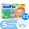 Molfix Diapers Junior Size 5 11-18kg Jumbo Pack 44 Diapers Pack of 2
