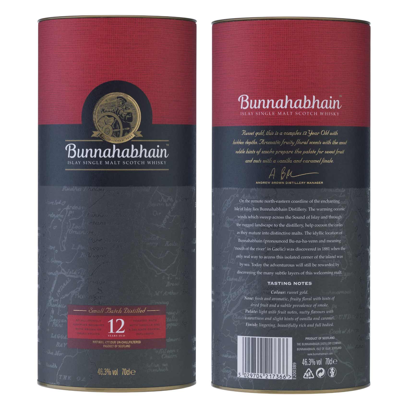ウイスキー Bunnahabhain 12 Year Old 700ml Bunnahabhain 12 Year Old Islay Single Malt Scotch Whisky