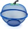 Lavish Apple Shape Mesh Fruit And Vegetable Basket With Lid And Cover For Kitchen And Dining Table Color Blue