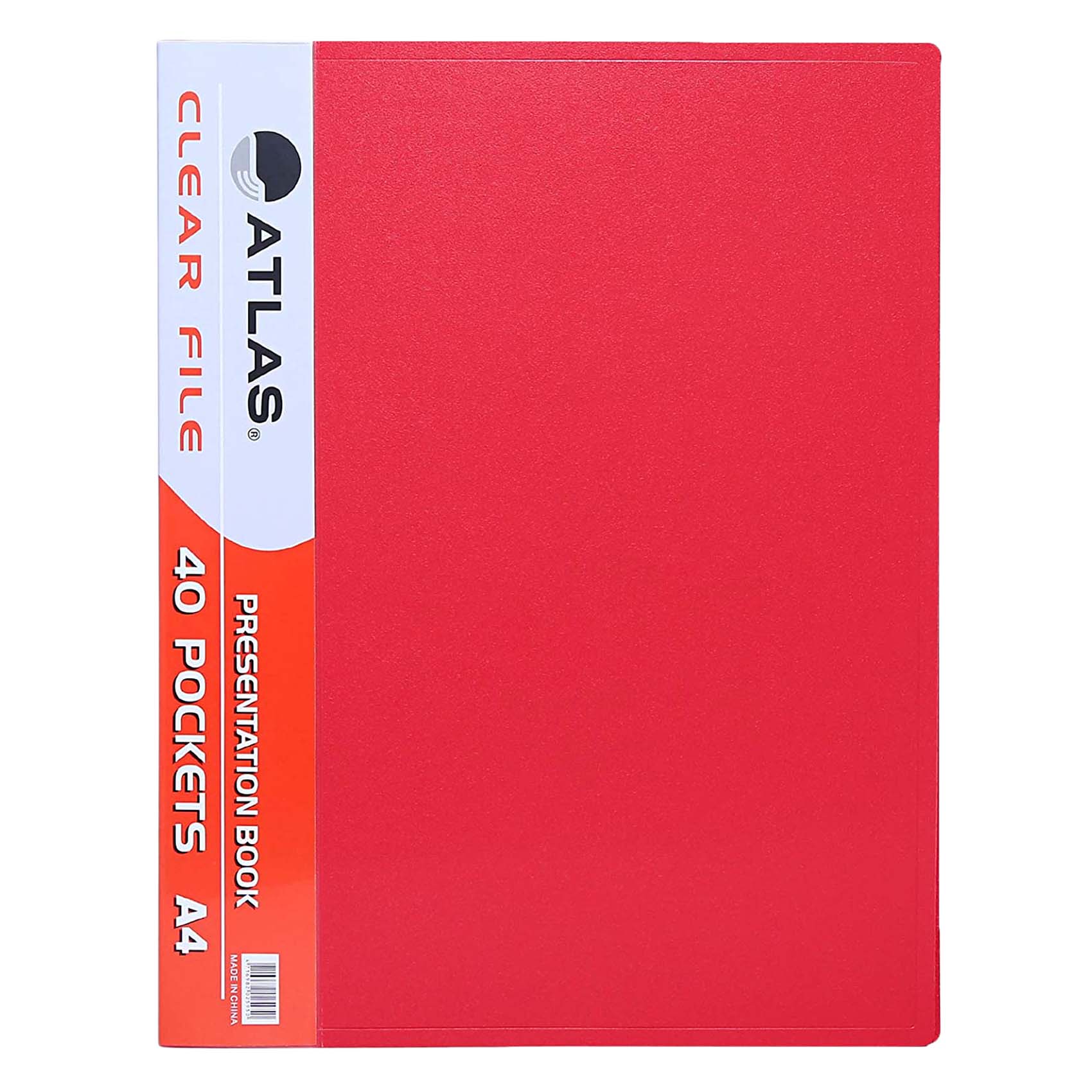 أطلس A4 دفترعرض ملفات شفاف مزود بـ 40 جيوب -أحمر