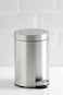 Generic Stainless Steel 5L Pedal Bin, Small, Bathroom, Office Pedal Bin, Round Shape, Color: Silver, Size: H:300 X W:205mm