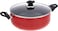 Royalford 26cm Elegant Aluminum Casserole Dish With Glass Lid, Red