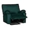 In House Velvet Rocking &amp; Rotating Recliner Chair - Dark Green - H1