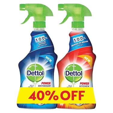 Dettol Kitchen Cleaner Trigger - 500ml + Bathroom Cleaner Trigger - 500ml