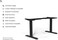 Navodesk Smart Standing Desk Model ND-F200 Bluetooth Height Adjustable Sit Stand Desk Frame Only (Black)