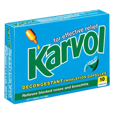 Karvol Decongestant Inhalant For Effective Relife Capsules 3+ Months 10 Pieces