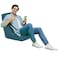 In House Pascal Linen Bean Bag Chair - Small - Turquoise
