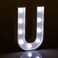 LED Marquee Letter Light Sign Wooden White (U) 25cm