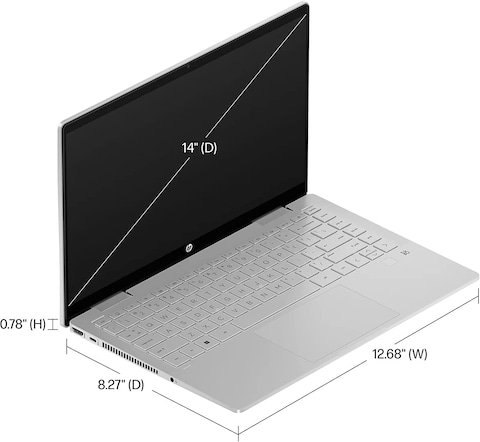 HP Pavilion x360 14&quot; FHD Touchscreen 2-in-1 Laptop - Intel 12th Generation Core i5, 8GB RAM 512GB SSD, Backlit Keyboard, Fingerprint Reader, Windows 11 Home, Natural Silver, ABYS Mouse Pad