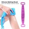 Generic-Blue 80cm Silicone Bathing Brush Exfoliating Back Scrubber for Men &amp; Women Double Sided Shower Bath Skin Massage Deep Cleaning Body Scrubber Brush