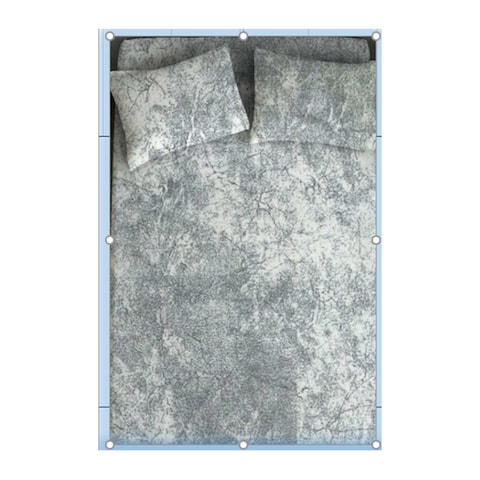 LC Double Fitted Bed Sheet Set - 3 Pieces - Grey 1