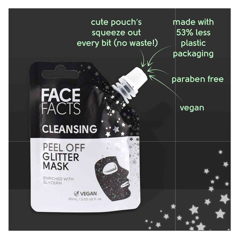 Face Facts Black Cleansing Peel Off Glitter Mask 60ml