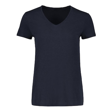 LA Collection V-Neck Solid T-Shirt_Black_3Xl+
