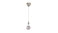 Pendant lamp with light bulb, beige/grey clear glass, 125 mm