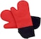 Generic Silicone Oven Mitts - Pair Of Professional Heat Resistant Pot Holder &amp; Baking Gloves Red