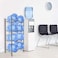 SKY-TOUCH 4-Tier Heavy Duty 8 Bottles of 5 Gallon Water Organizer Space Saver, Sturdy and Durable Storage Stand for Office, Home and Gym, Silver 45.3cm*28.2cm*13cm
