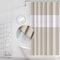 Extra Long Beige Shower Curtain, Bath Curtain with Mesh Window, 180 x 200 cm