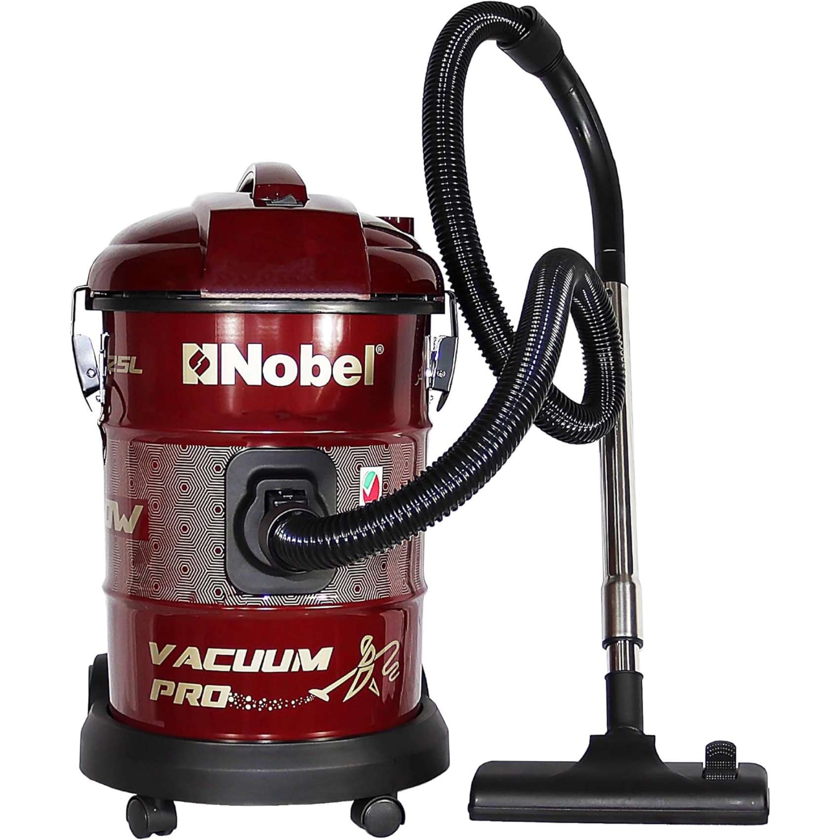 Nobel 25 Litre Drum Vacuum Cleaner With 25 Ltr Dust Bag Low Noise NVC2525 Red