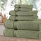 Comfy 550 GSM Set of 6 100% Cotton Towel Set - Green