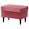 In House 2 Pieces Chair King Velvet With Two Wings And FootStool - Dark Pink - E3