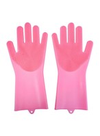 Buy Generic Silicone Dish Washing Gloves Rose Red 16X14X12cm in UAE