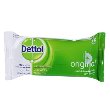 Dettol Original Anti Bacterial Wet Wipes 10 Count