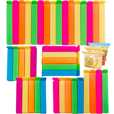 Marrkhor 40 Pcs Plastic Sealing Clips, Bag Clips For Food,Food Sealing Clip For Snack,Chips Bags,Kitchen Storage Bag