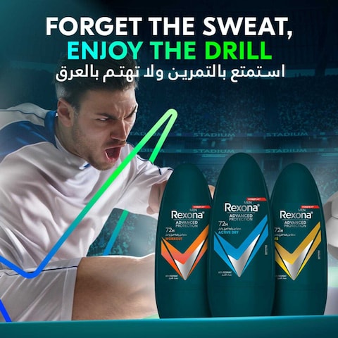 Rexona Men Antiperspirant Deodorant Roll On HI-Impact Workout 50ml