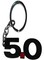 Generic Black Number 5.0 Ring Key Chain