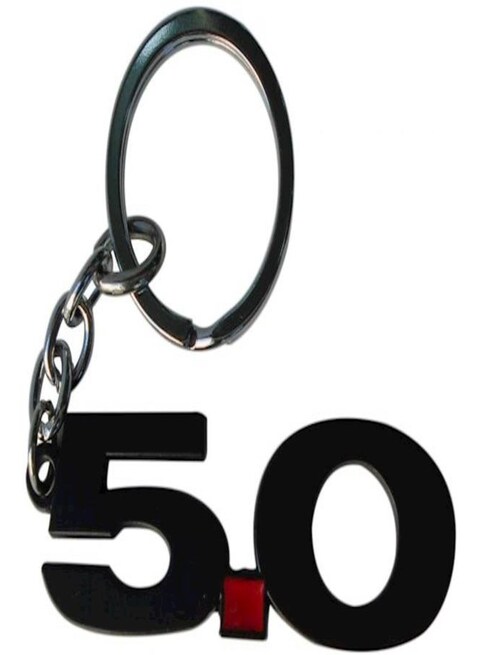 Generic Black Number 5.0 Ring Key Chain