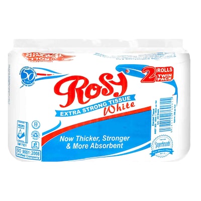 Rosy White Toilet Rolls x 2
