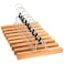 10PK ZOBER Premium Wooden Pants Hangers Solid Lacquered Non Slip Trouser Hanger, Cloth Safe Lock Skirt Hangers, 360 Degree Swivel Hook, for Skirts, Pants, Jeans, Slacks, Shorts, (Natural Wood)