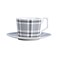 Ceramic Cappuccino Grid lines Coffee Cup Saucer Set