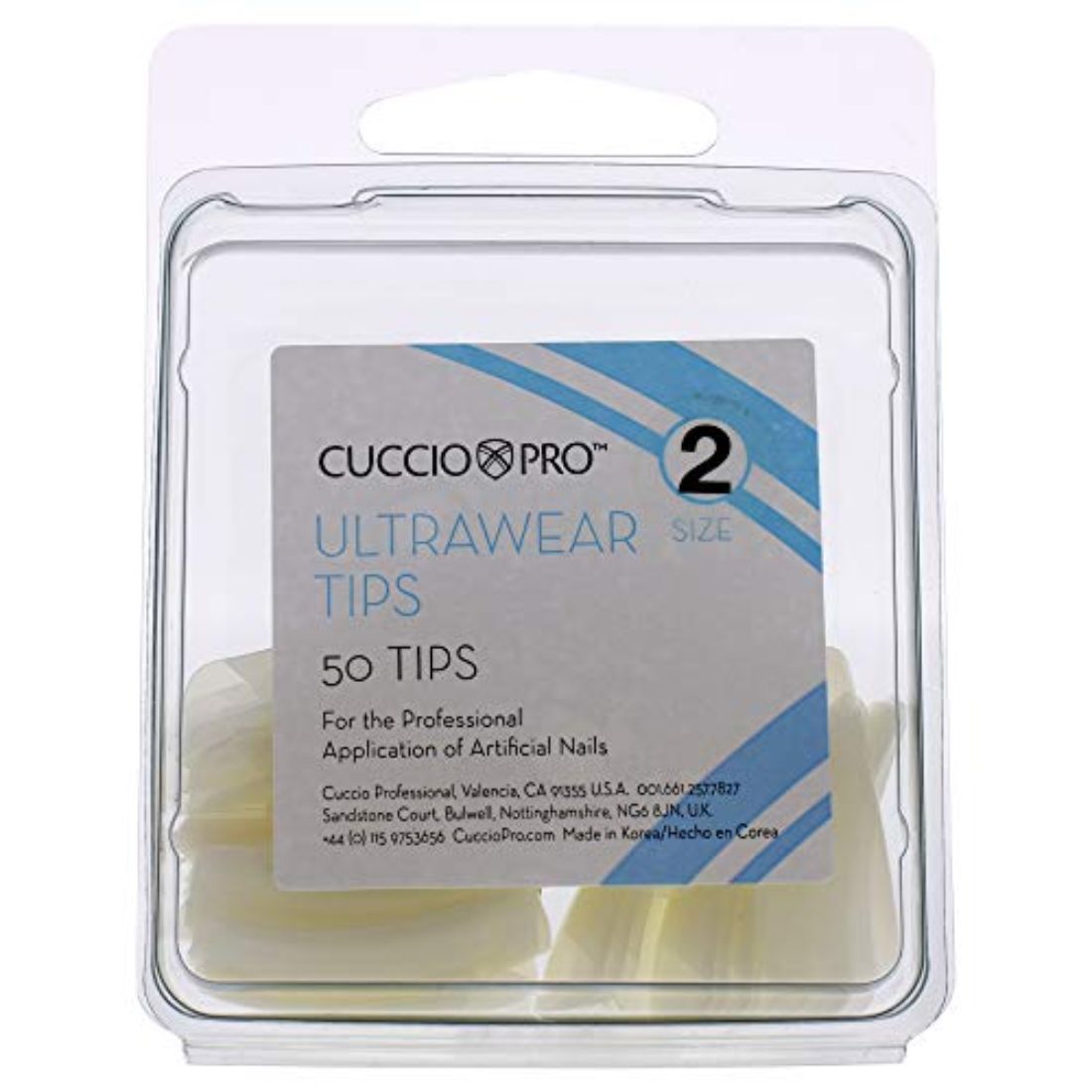 Cuccio Ultrawear 50-Piece Nail Tips, Size 2