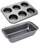 Device Non Stick Outperform Bread Loaf, 6 Muffin &amp; Rectangle Cupcake Mould Baking Tray Tin Pan Combo