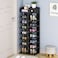 Wooden 8 Tier Shoe Shelf Cabinet Rack Storage Organiser Display Stand(black)