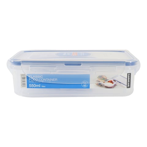 Lock &amp; LockClassic Rectangular Food Container HPL815L Clear/Blue 550ml