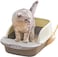 Cat Litter Box With Round Edges, Semi-Enclosed Open Top Cat Litter Box With Cat Litter Scoop，Cat Sandbox ,Cat Toilet,Suitable for All Kinds of Cat Litter(Large)
