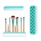 Portable Silicone Makeup Brush Holder Blue