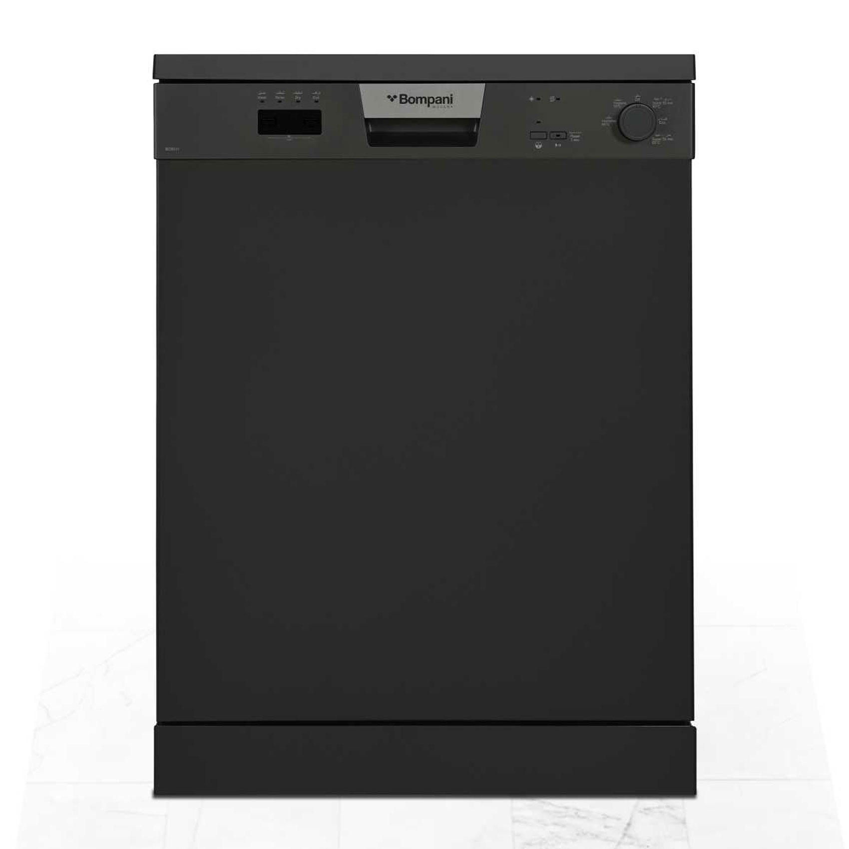 Bompani Dishwasher With 5 Programs, 12 Place Settings, LED Indicator -BO5011 Black