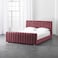 In House Martos Velvet Bed Frame - Single - 200x90 cm - Dark Pink