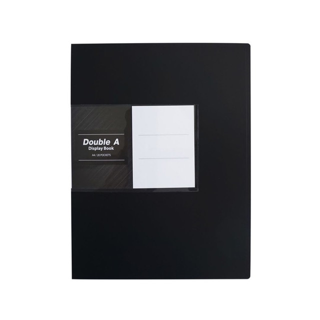 Buy Double A Pocket File A4/20 Pockets Black, Suitable For School And ...