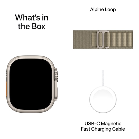 Apple Ultra 2 LTE 49mm Titanium Olive Alpine Loop Medium